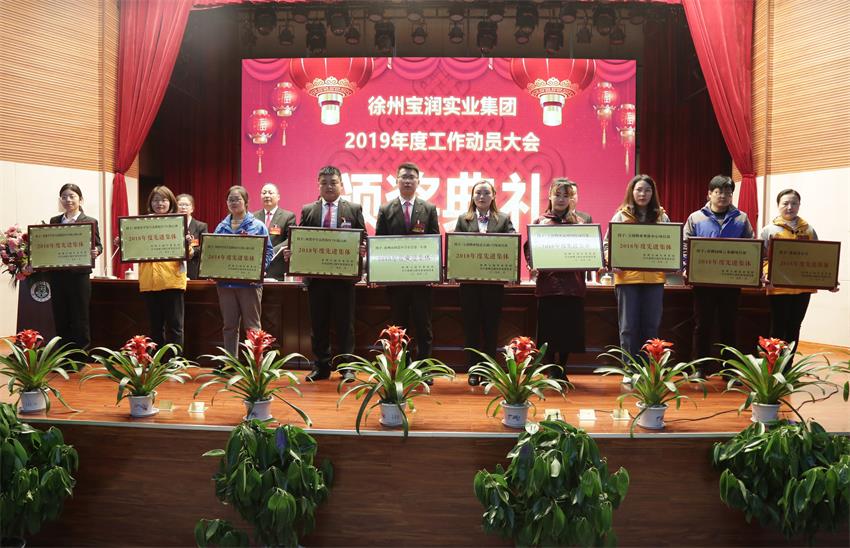 乐动线上平台,乐动（中国）2019年度工作动员大会---集团公司领导为先进单位和先进个人代表颁奖