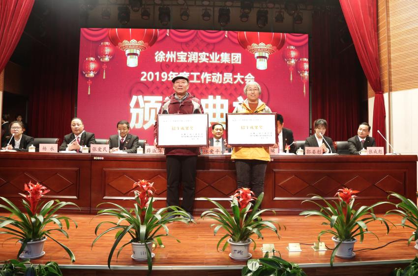 乐动线上平台,乐动（中国）2019年度工作动员大会---集团公司领导为先进单位和先进个人代表颁奖